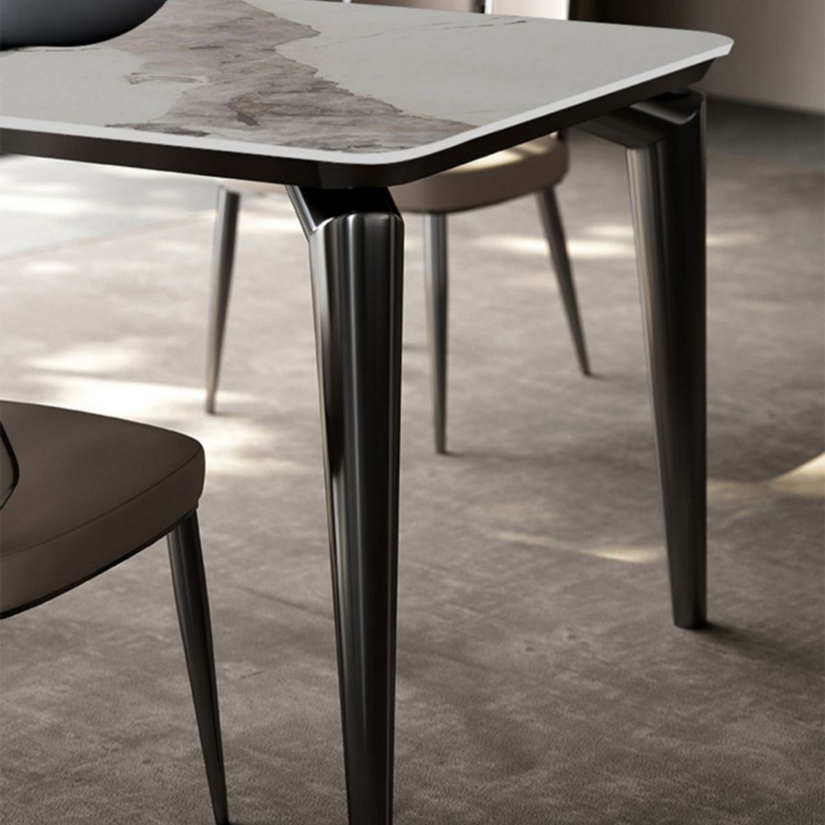 Designer Style Sintered Stone Dining Set Rectangle 1/3/4/6 Pieces Dining Room Table Set