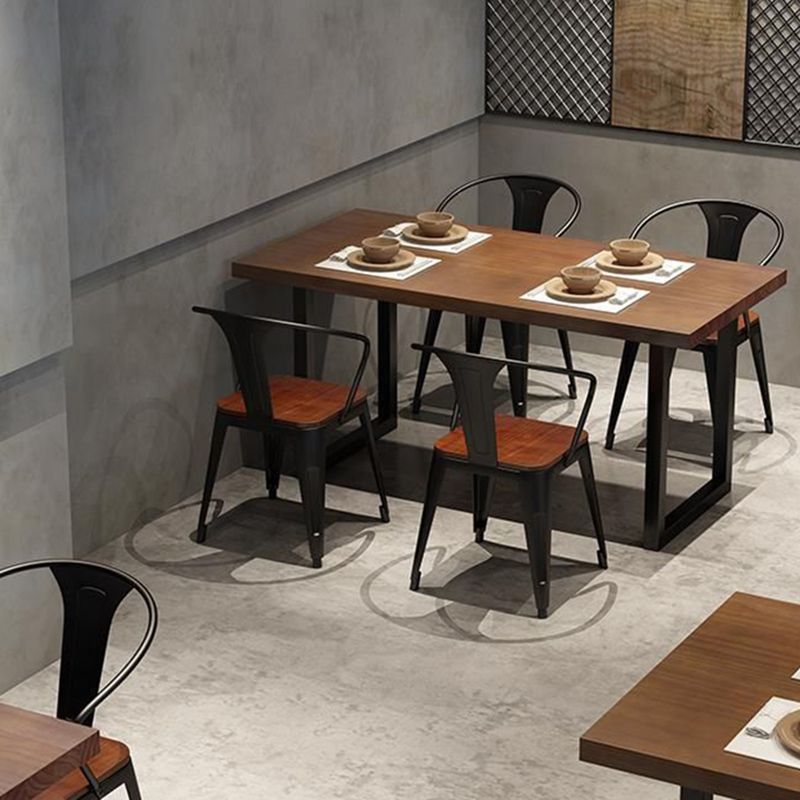 Dining Room Dinner Kitchen Table Solid Wood Black Frame Dining Table