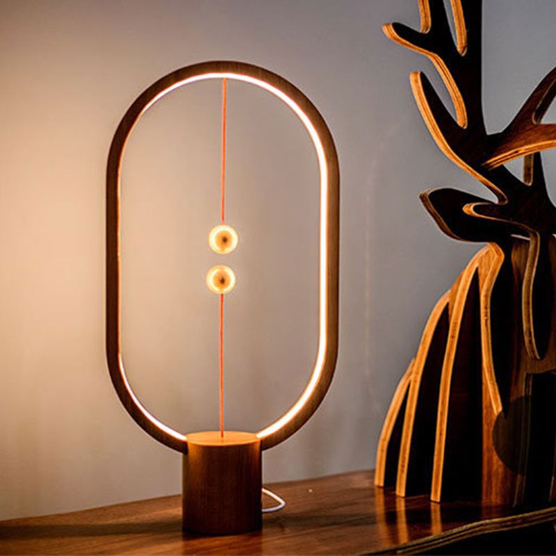 Modern Style Geometry Shape Table Light Metal 1 Light Nightstand Lamps for Bedside