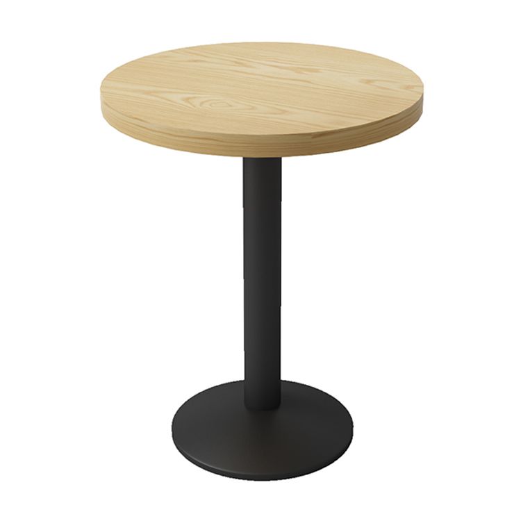 Industrial Wood Table for Restaurant Dining Table with Metal Base in Black