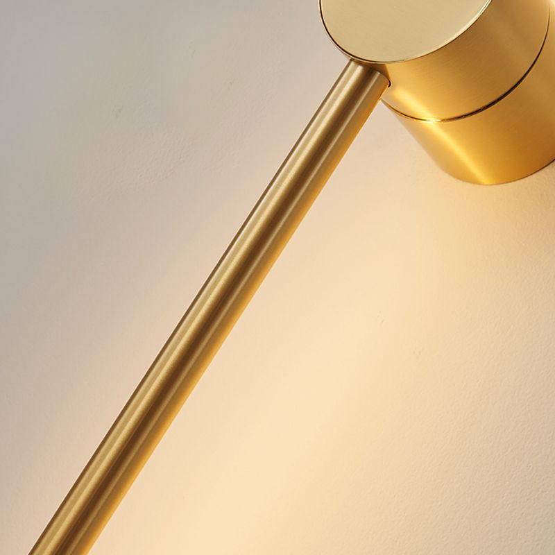 Nordic Style Wall Light Minimalist Straight LED Wall Sconce with Brass for Bedroom