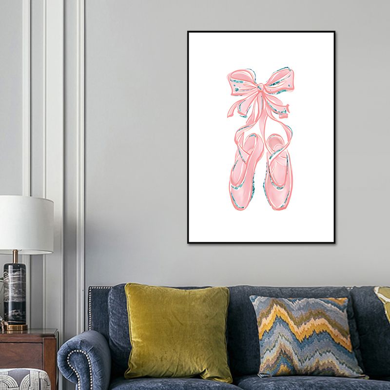 Ballet Wall Art Kids Style Cute Cartoon Canvas Print in Soft Color for Bedroom
