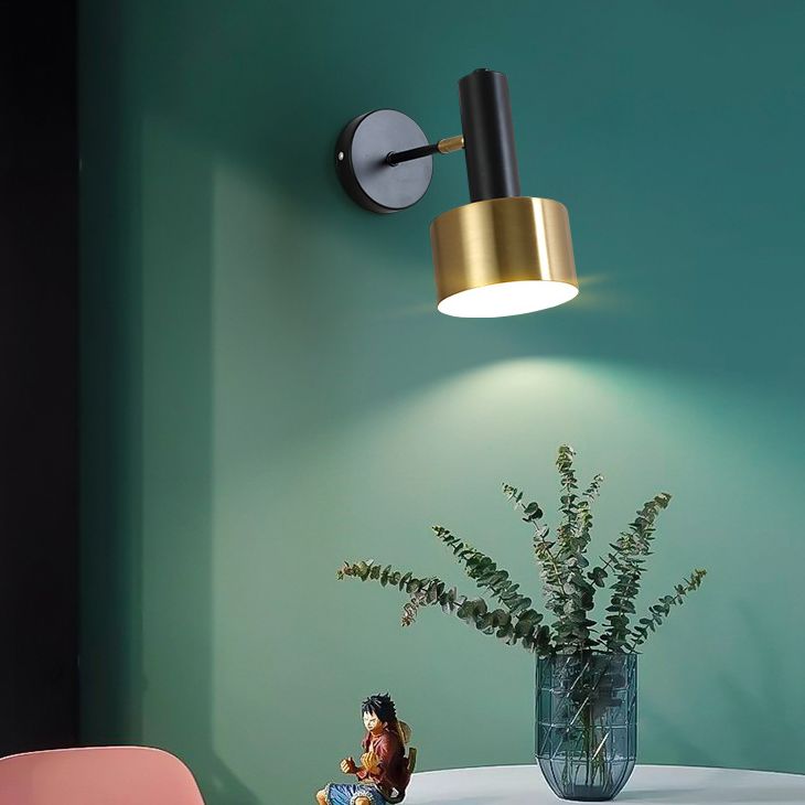 Modern Luxury Cylindroid Hanging Wall Lamp Electroplate Metal Wall Sconce for Interior Spaces