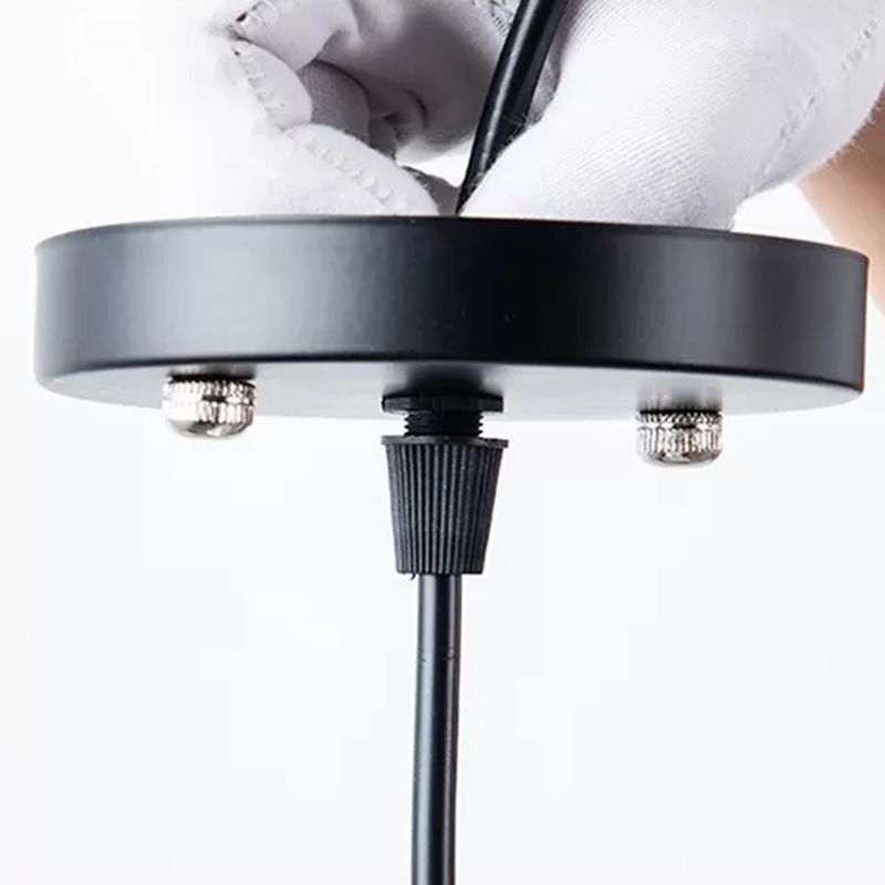 Nero 1 Light Light Light Light Industrial Cilindri Glassero Appednare lampada con giuntura in metallo