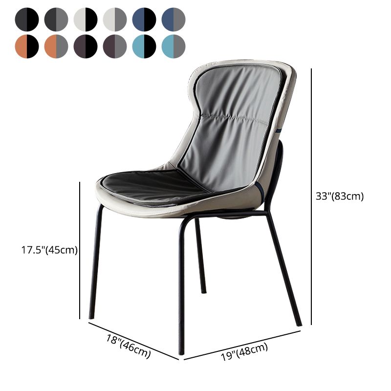 Chaises d'appoint rembourrées modernes avec pieds en métal (Ensemble de 2)