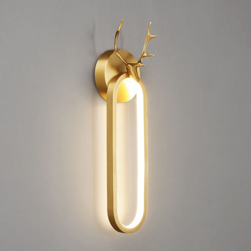 Contemporary Wall Sconce Copper LED Sconce Light Fixture for Bedroom