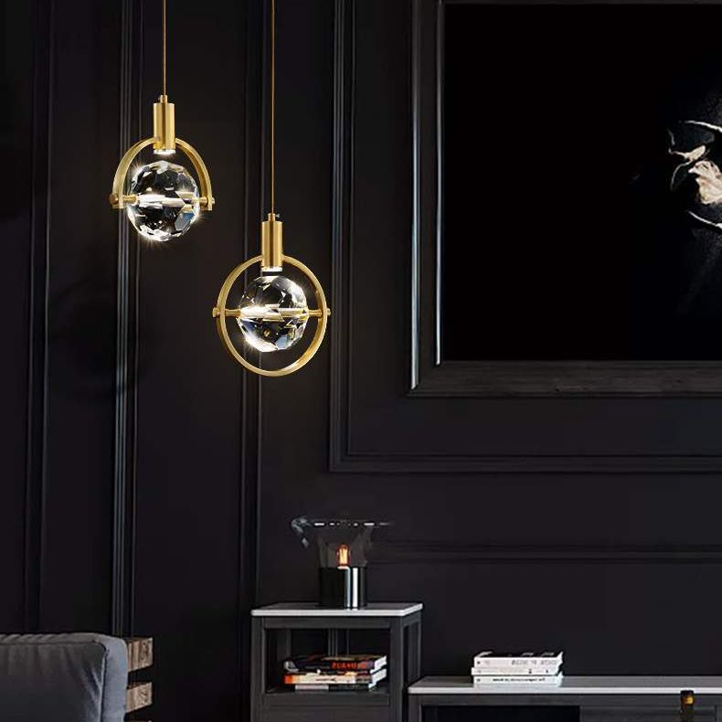 Moderner minimalistischer Stil Globe Einzelanhänger Kristall 1 Licht Anhänger Licht für Esszimmer