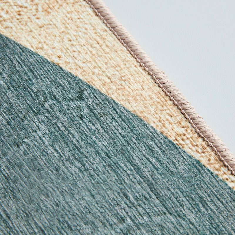 Green Parlour Rug Contemporary Abstract Rug Chenille Anti-Slip Backing Washable Area Carpet