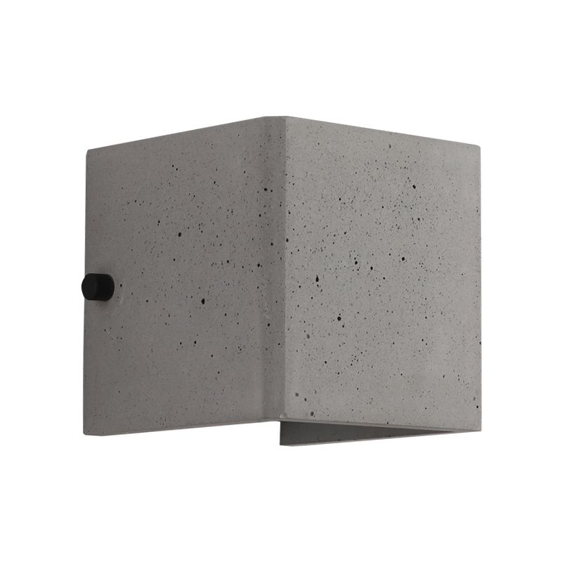 Industrial Cement Wall Light Cube Single Light Wall Sconce in Grey for Bedroom