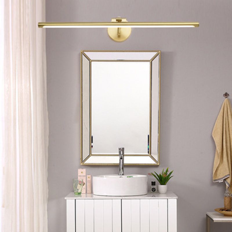 Modern Minimalist Style Linear Wall Mounted Vanity Lights Copper Wall Mounted Light Fixture in Gold Finish