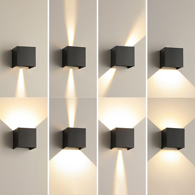 Moderner minimalistischer Stil quadratisch auf und ab LED Wandleuchte Metallwandleuchten für Außenwand