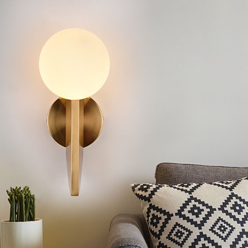 Modern Style Wall Mount Light Household Glass Shade Wall Sconce Light for Bedroom