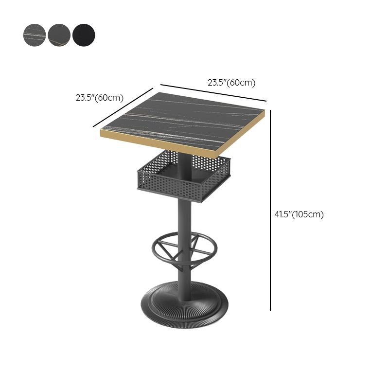 Industrial Style Bar Height Table Black Bar Dining Table with Storage