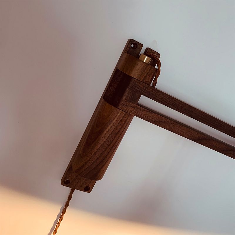 Éclairage de paroi de bras réglables en bois 1 luminaire mural d'éclairage luminaire