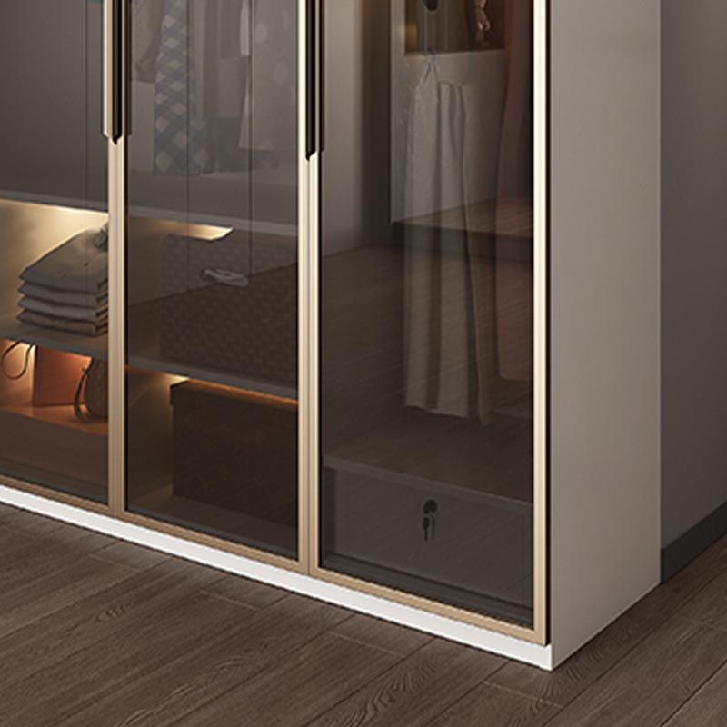 White Colour Wardrobe Armoire Contemporary Style Wooden Wardrobe Closet for Bedroom