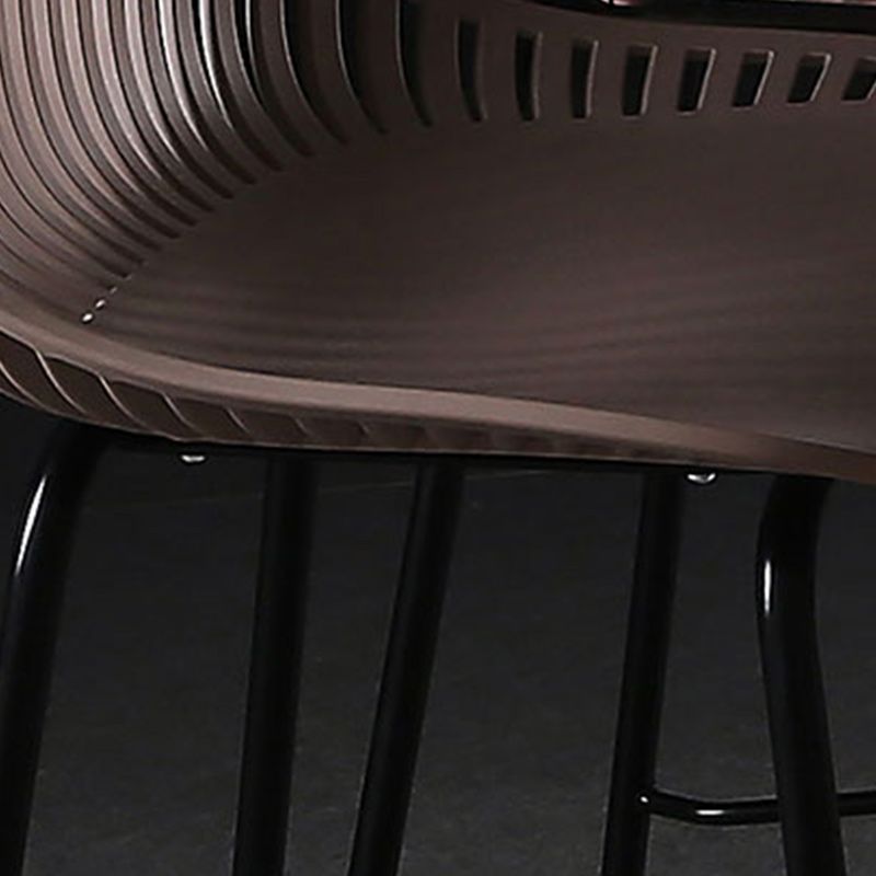 41" Height Backrest Armless Counter Stool Modern Iron Bar Stool with Plastic Cushion