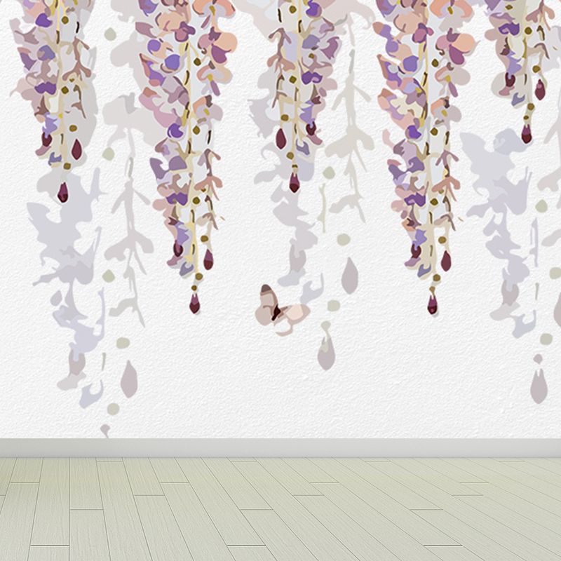 Non-Woven Cloth Decorative Mural Decal Modern Vine Wall Covering in Pastel Color