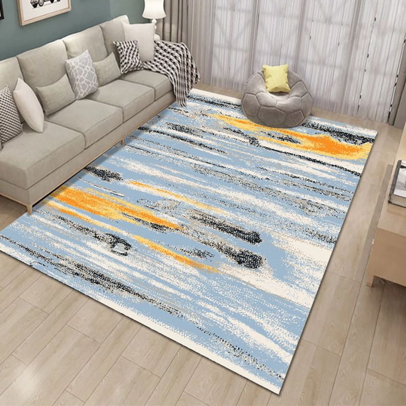 Ink Abstract Carpet Polyester Rug Stain Resistant Non-Slip Backing Rug for Living Room