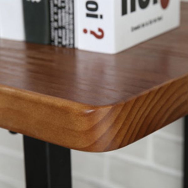 Indoor Rectangle Counter Height Table Trestle Solid Wood Natural Counter Table