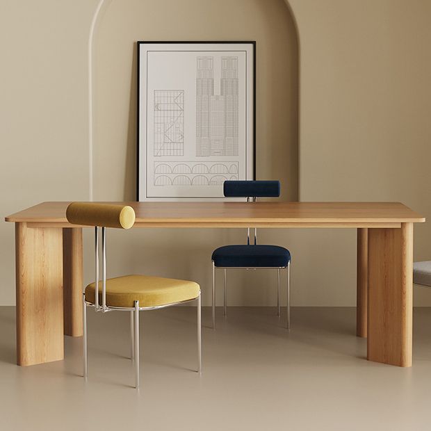 Tavolo da pranzo a rettangolo in legno massiccio moderno tavolo da cucina contemporanea con 4 gambe