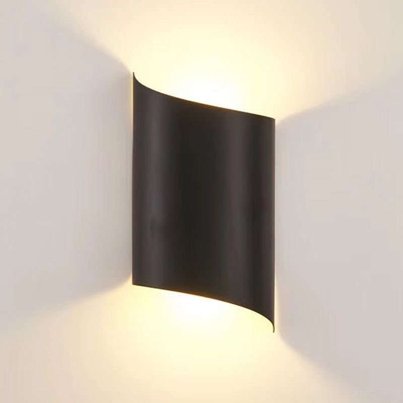 Zeitgenössische Aluminium -Wandleuchte 8,5 "hoch 2 Leuchten LED -Wandscheibe für draußen