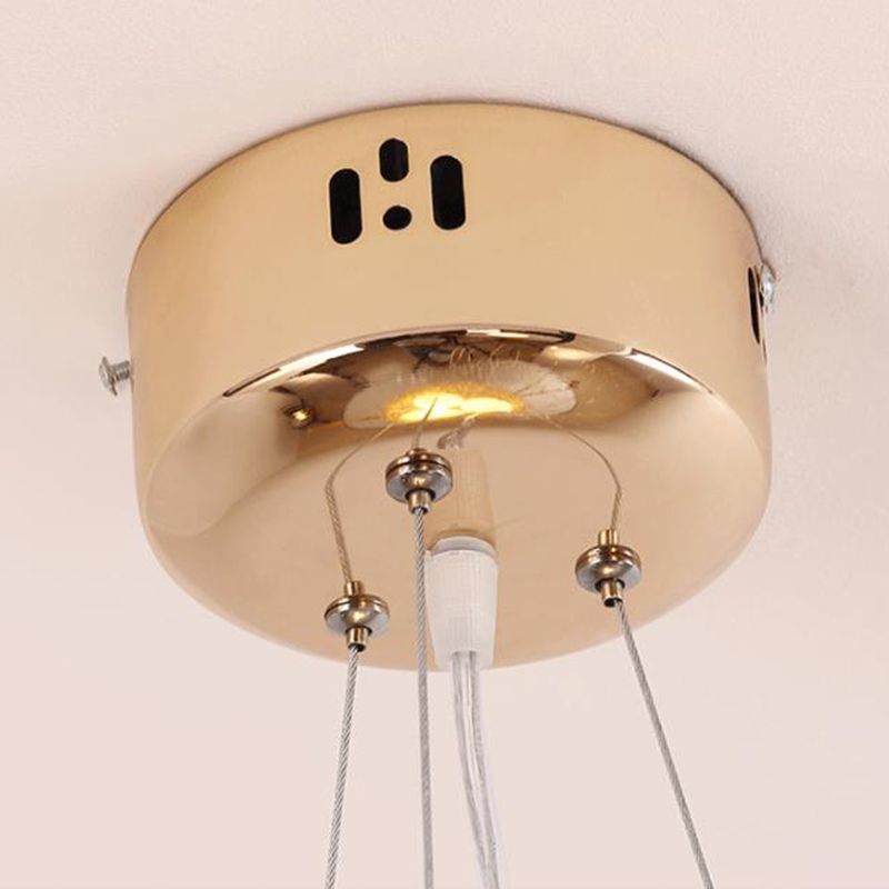 Bird and Nest Island Lampada decorativa in metallo in metallo appeso con tonalità in vetro di uova