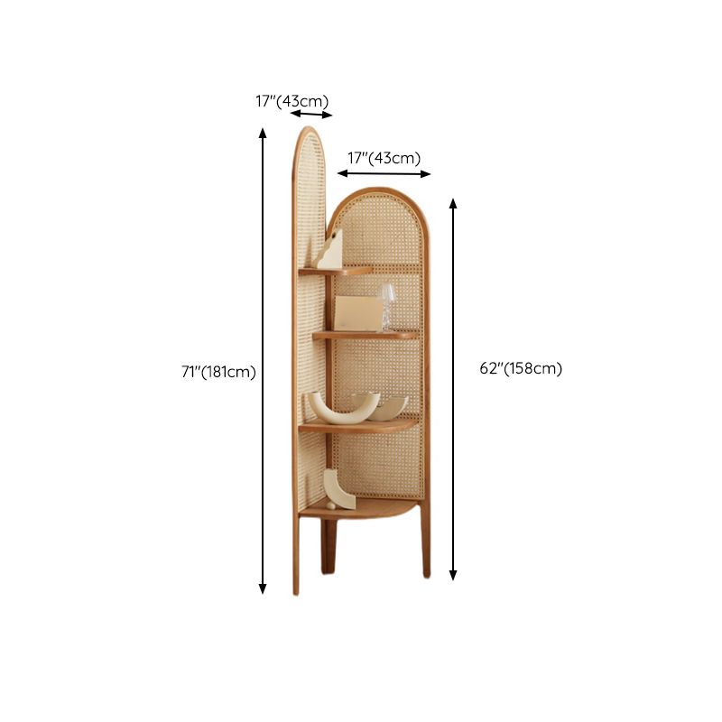 Contemporary Corner Bookshelf Wooden Closed Back Bookcase with Shelves