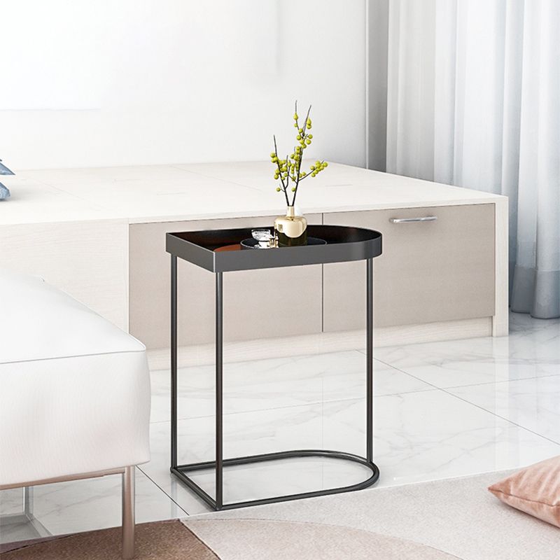 Mid-Century Tray Top Corner Table Frame Metal Side End Table