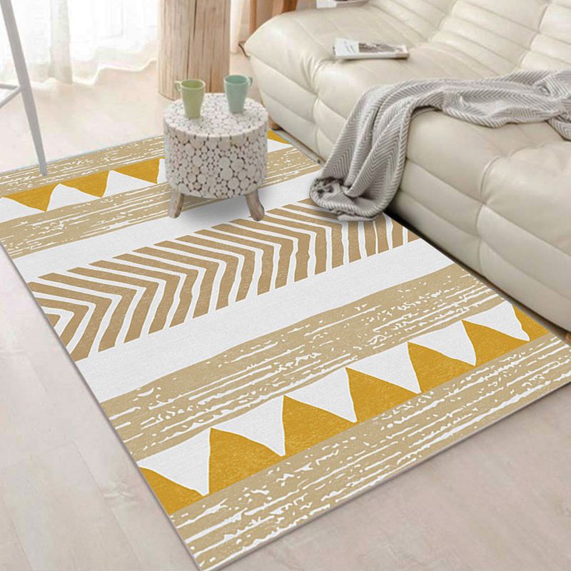 Multicolored Living Room Rug Modern Geometric 3D Illusion Rug Synthetics Non-Slip Backing Stain Resistant Machine Washable Area Rug