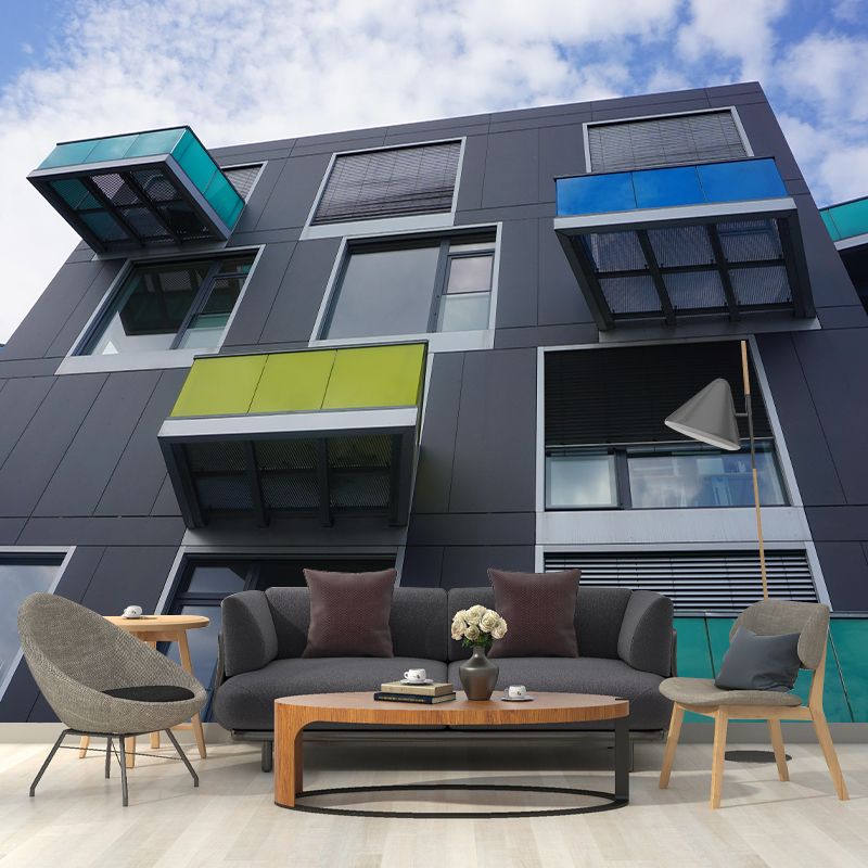 Contemporary Construction Mural Wallpaper Decorative Mildew Resistant for Decoration