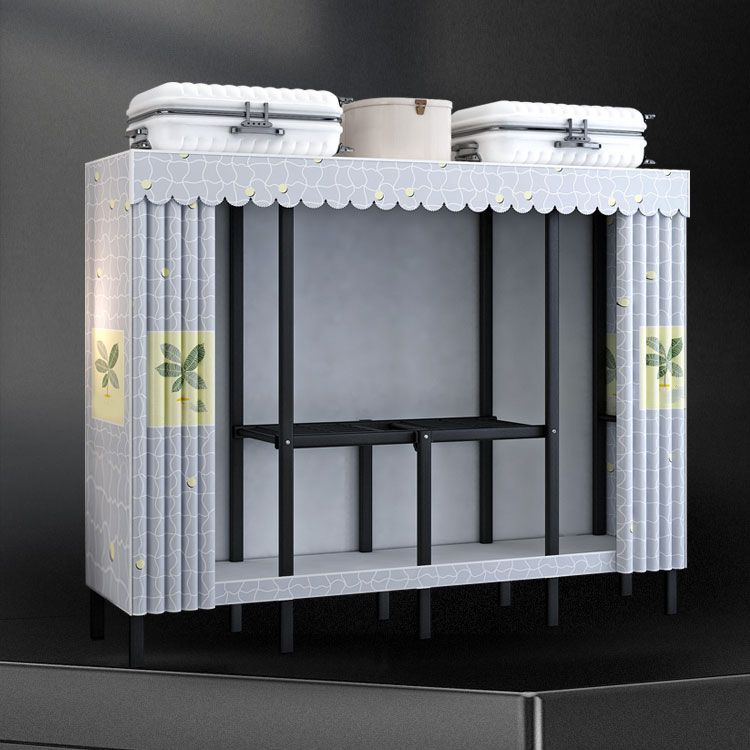 Contemporary Style Folding Wardrobe Armoire Steel Frame Wardrobe Cabinet for Home