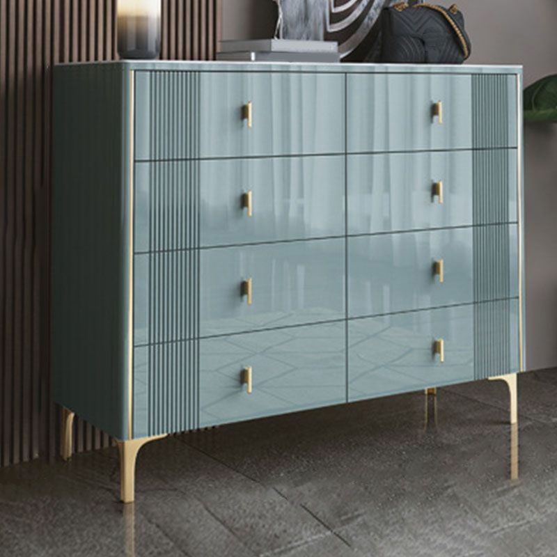 Vertical Glam Stone Storage Chest Bedroom Chest with Metal Legs