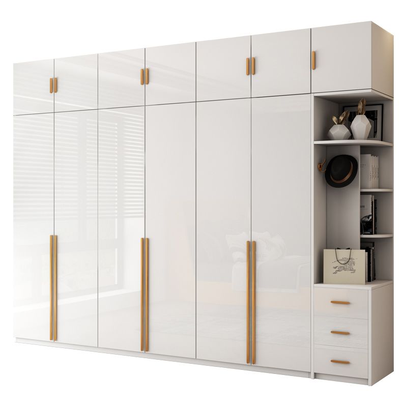 White Colour Wooden Wardrobe Soft Close Door Wardrobe Closet for Bedroom