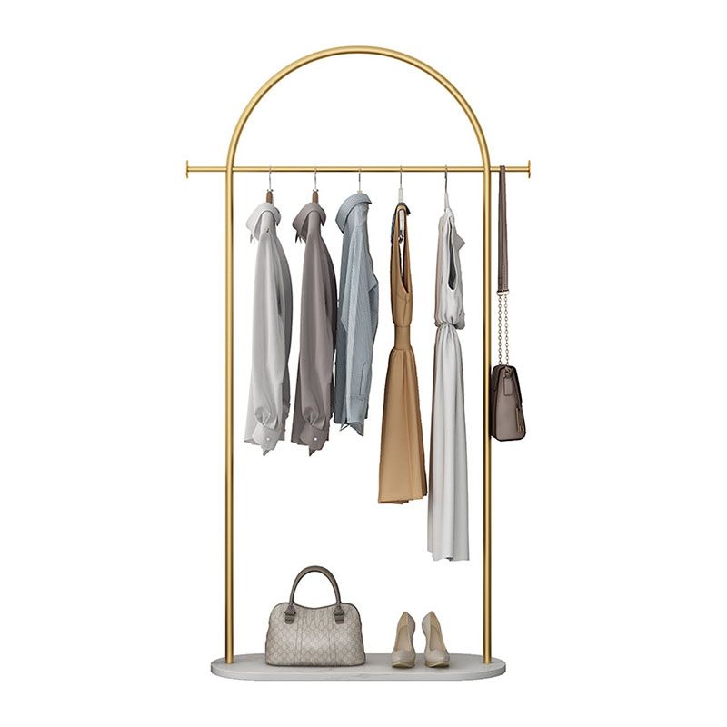 Glam Coat Rack Free Standing Metal Hall Stand with Slate Base Living Room