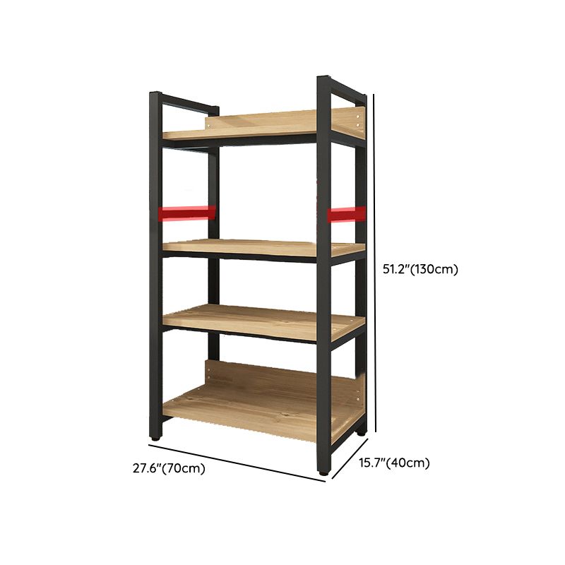 Scandinavian Open Back Bookcase with Shelves for Home Office