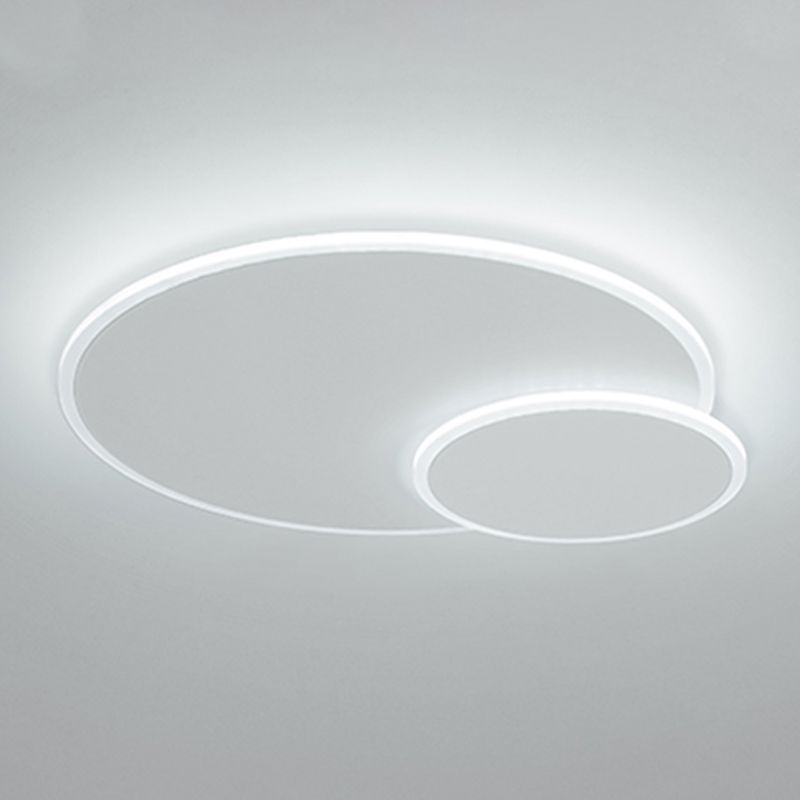 Plafoniera moderna artistica a LED in ferro laccato circolare con montaggio ad incasso con paralume in acrilico