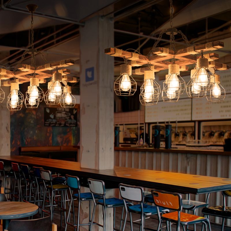 8 Lichten Globe plafond verlichtingsarmatuur boerderij beige metalen kroonluchter verlichting