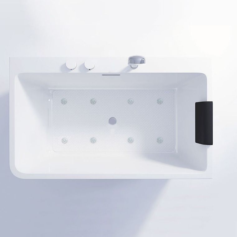Bathroom Rectangular Bathtub White Acrylic Back to Wall Soaking Tub