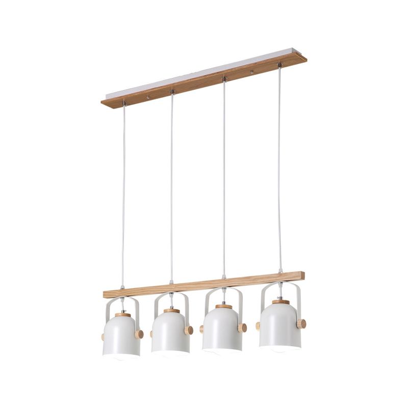 Lampadario lineare a cupola bianca/grigia a cupola 3/4 teste di metallo nordico luce sul tavolo da pranzo