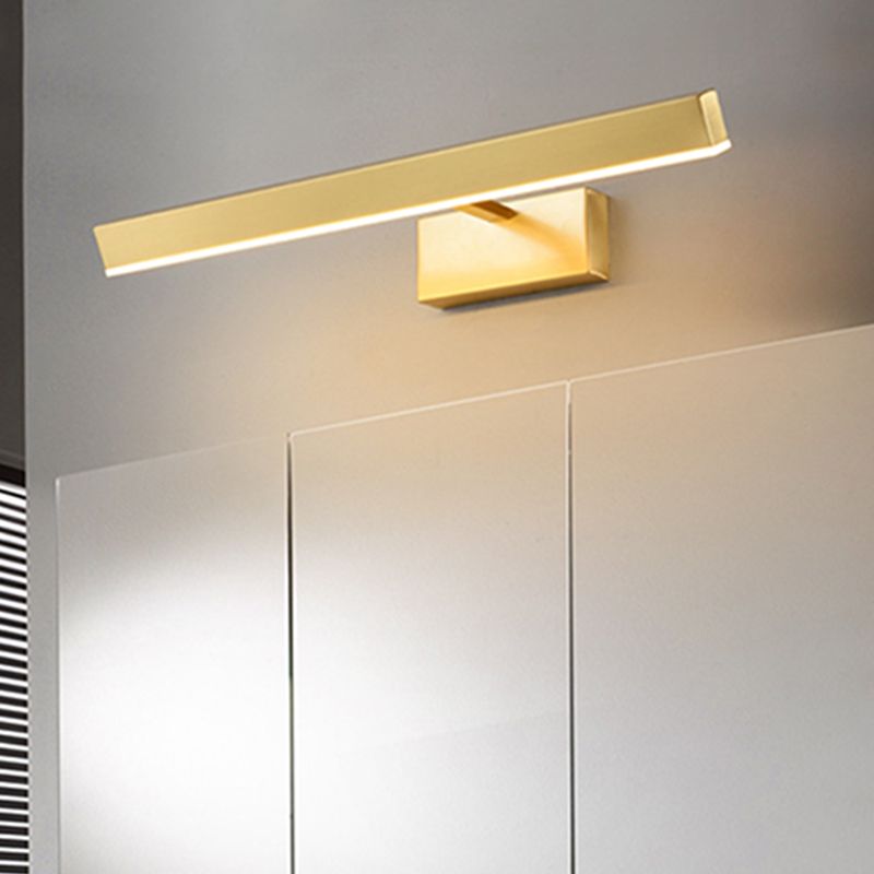 Metallic Slim Rectangle Mur Wall Lamp Fixture Modernisme LED Éclairage de vanité métallique en or