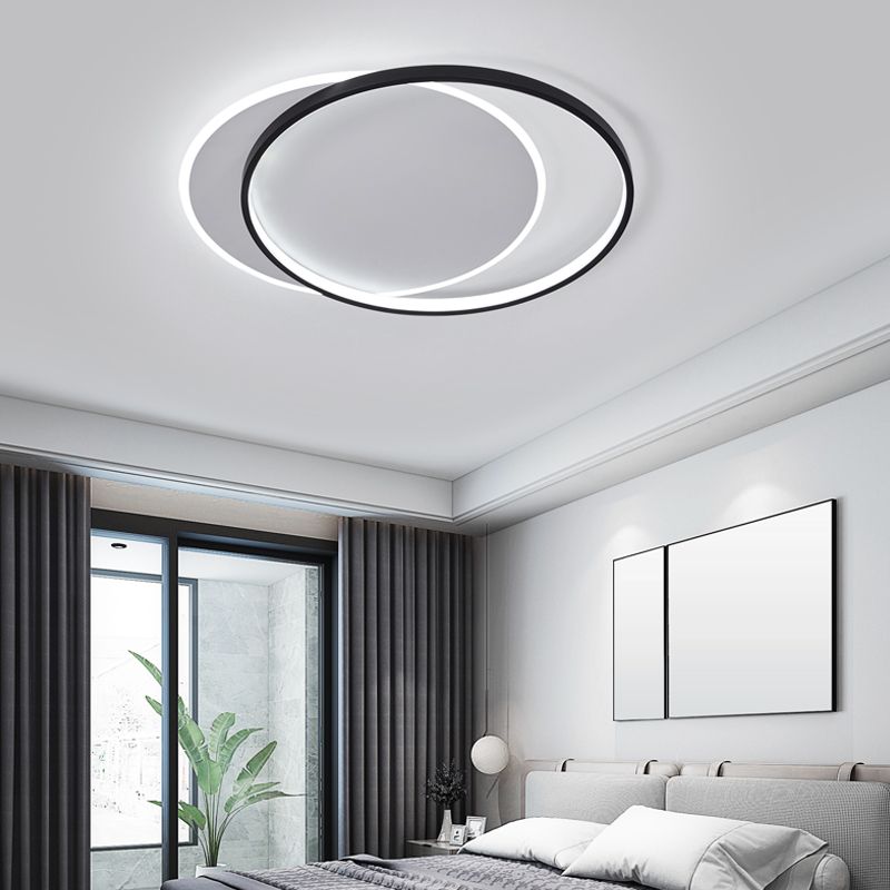 Double Ring LED Ceiling Light Fixtures Modern Flush Mount Light for Living Room