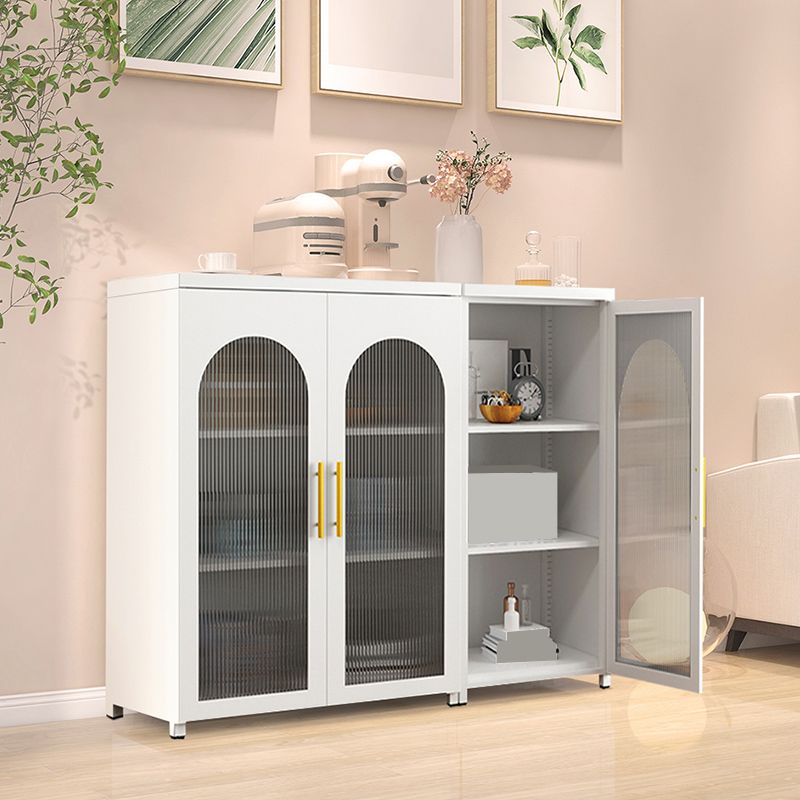 Scandinavian 13.77" Wide 1-door Metal  Accent Cabinet in White