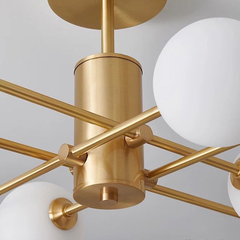 Modern Flush Light Fixtures Glass Globe Flush Mount Lamp in Gold for Living Room