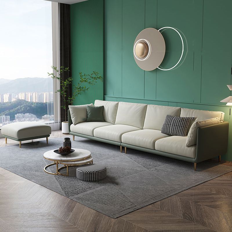 Contemporary Standard Sofa Set Square Arm Faux Leather Settee Couch
