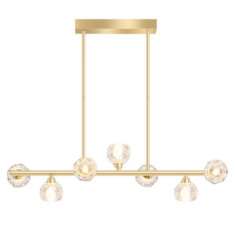7-Light Modern Golden Kitchen Island Lighting LED Ceiling Light for Bedroom