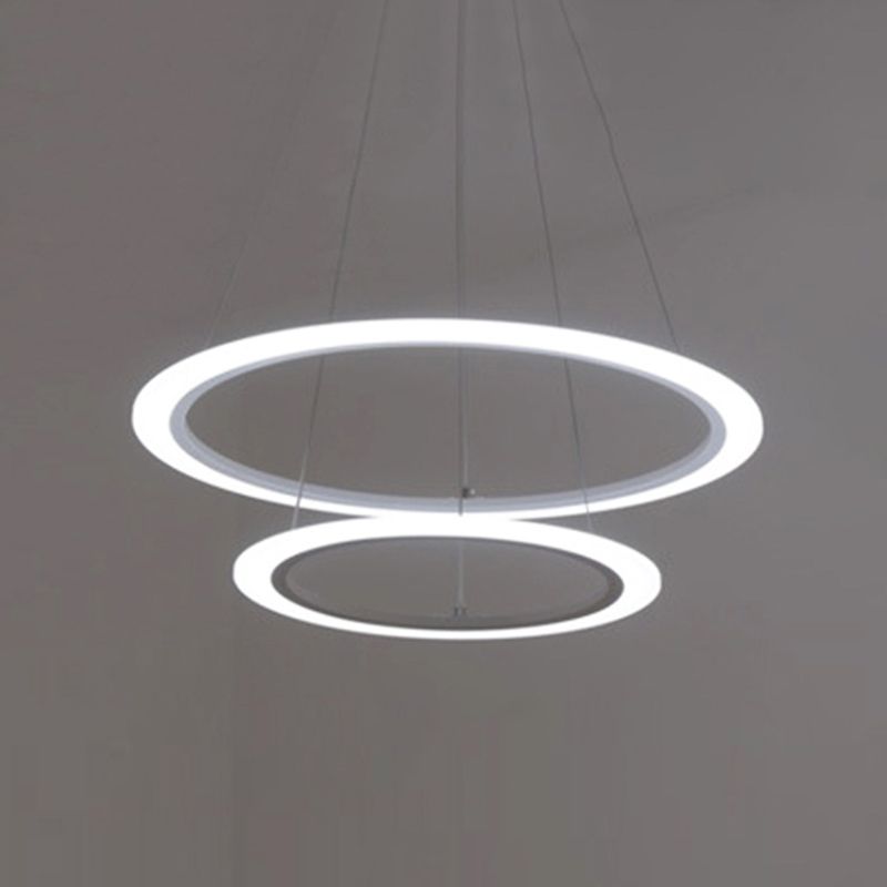 Modern Round Chandelier Light Fixtures Acrylic Hanging Light Kit for Restaurant