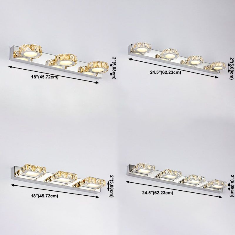 Crystal Geometric Wall Sconce Modern Multi Lights Mirror Wall Mount Light Fixture