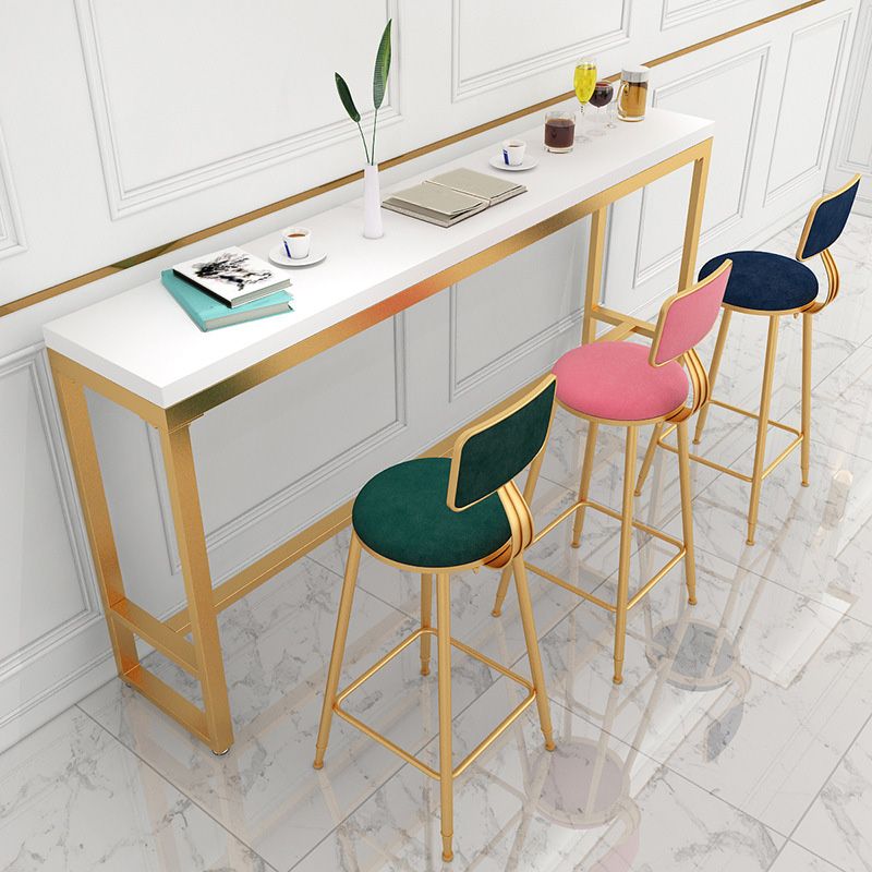 Glam Bar Height Table Solid Wood Top Bistro Pub Table for Patio Use