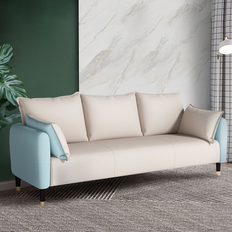 Glam Pillows Square Arm Living Room Faux Leather Standard Seating