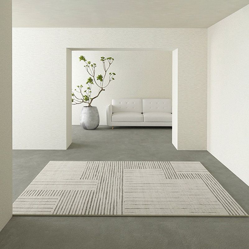 Grey Light Color Carpet Abstract Pattern Polyester Area Rug Anti-Slip Area Rug for Room